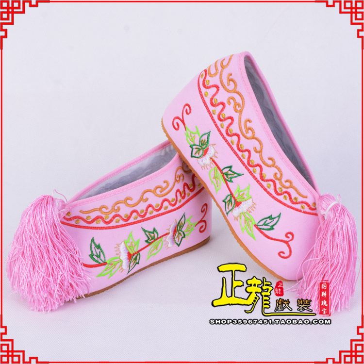 绵阳花旦鞋女绣花彩鞋 舒适款草花内高彩鞋